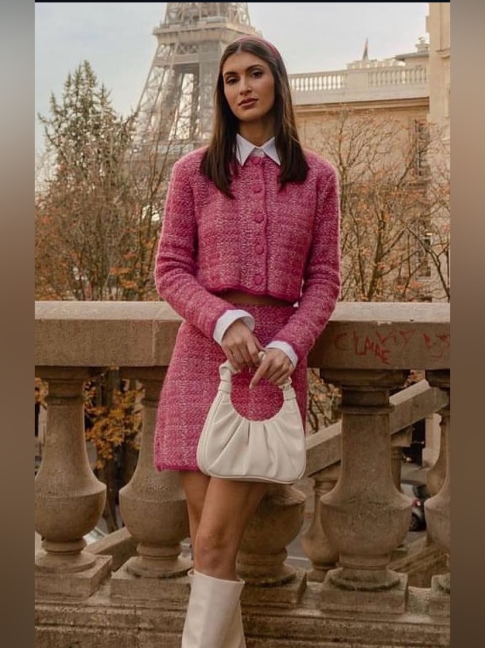 Zara Pink Textured Tweed Mini Dress – Size L – New With Tags